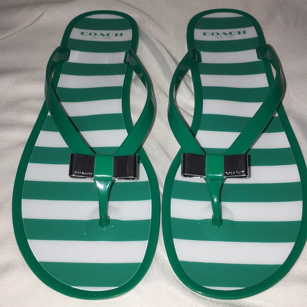 Ladies coach flip-flops heavy rubber